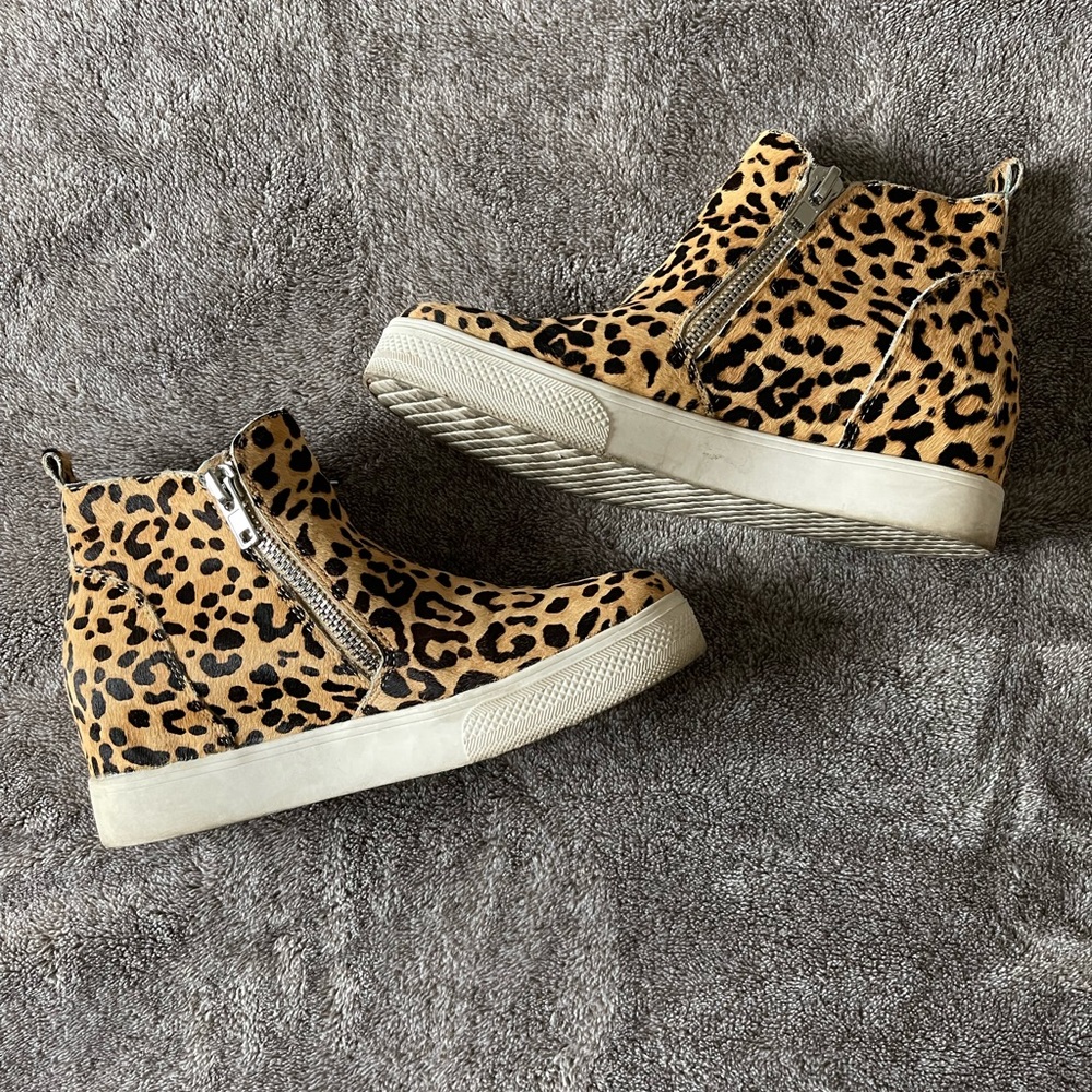 Steve Madden leopard wedge sneaker